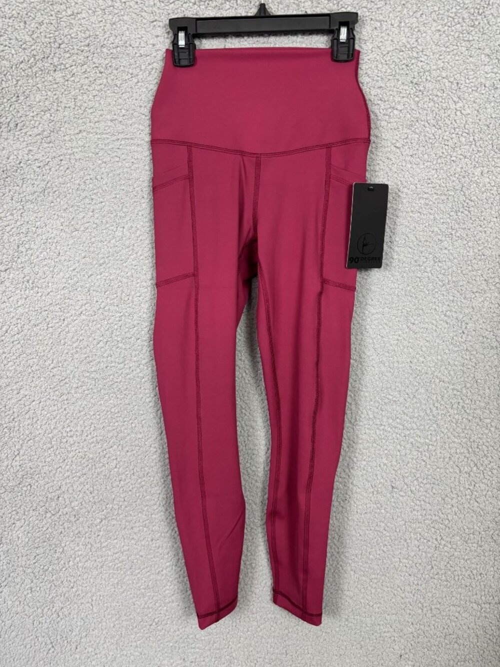 90 Degree by Reflex High Waist Power Flex Tummy Control Leggings Rouge XS NWTs